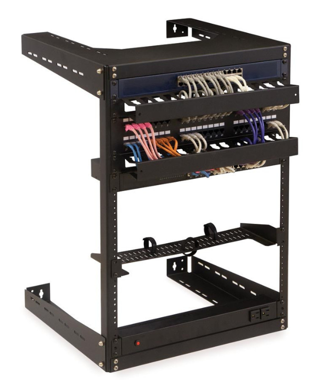 Open Wall Mount Rack with cables