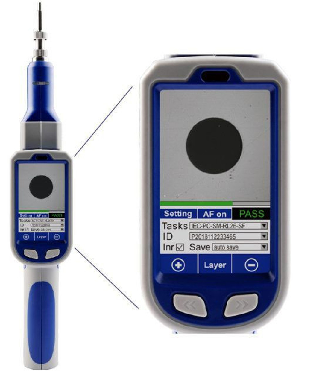 Graphic of an intelligent Wi-Fi enabled digital inspection probe that provides auto analysis